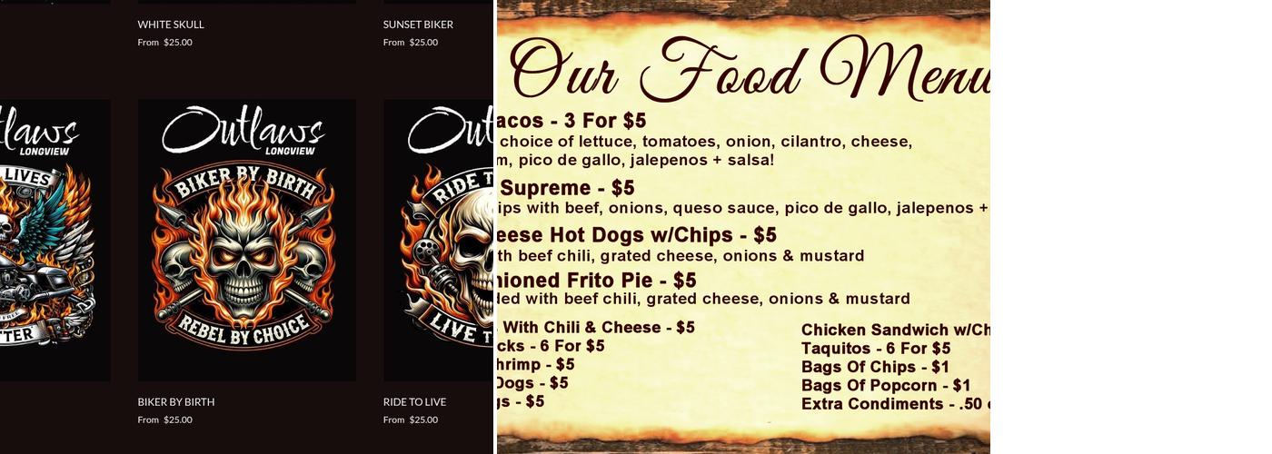 Outlaws longview Menu