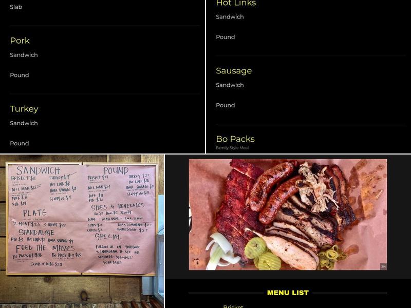 Bodacious Bar-B-Q Menu