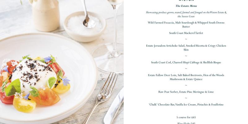 Wiston Estate Winery and Chalk Restaurant Menu
