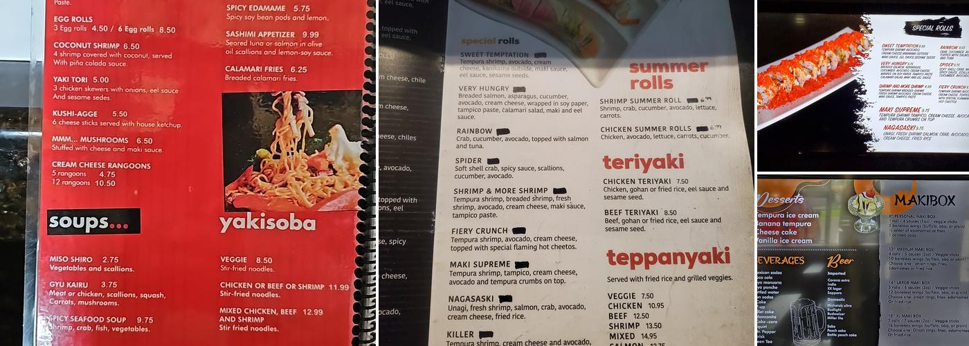 Maki Sushi Bar Menu