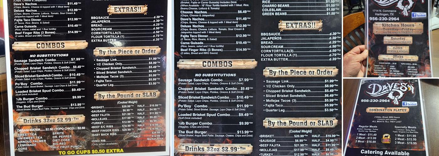 Dave's Menu