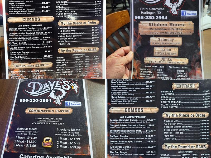 Dave's Menu