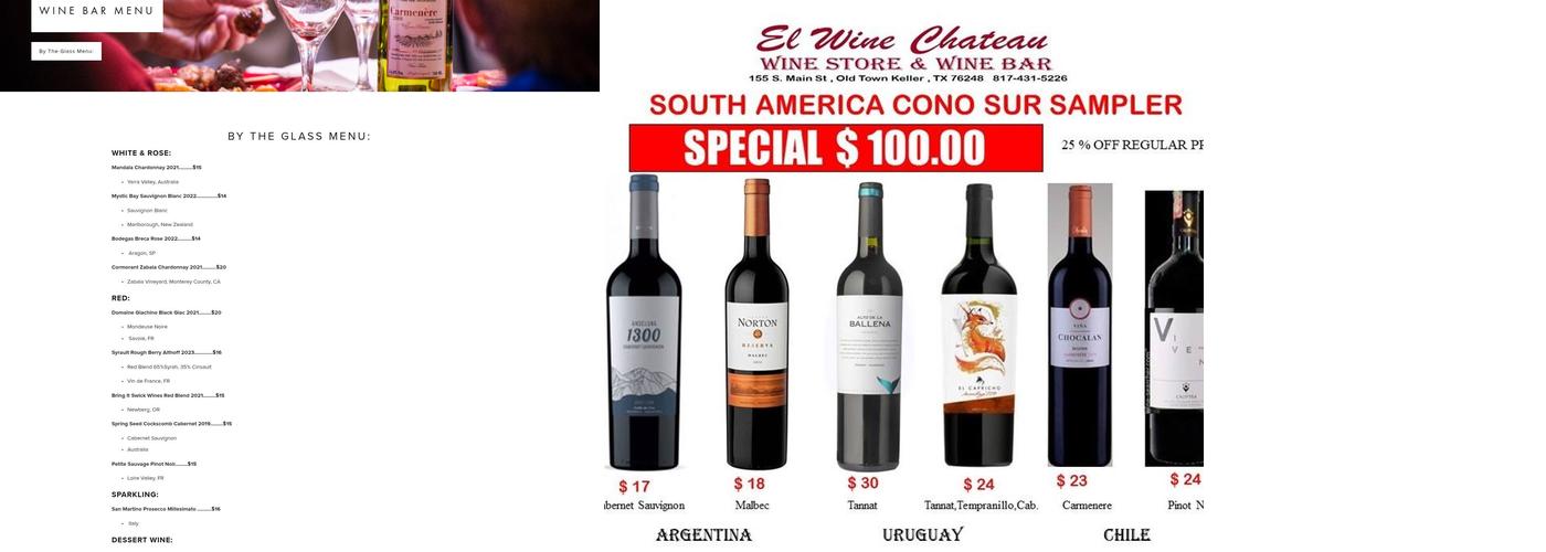 El Wine Chateau Menu