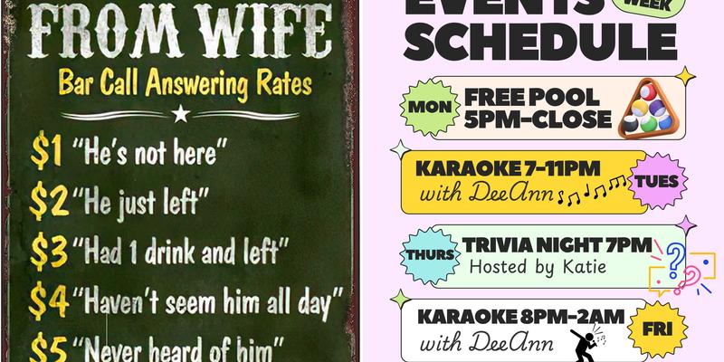The Hideaway Menu