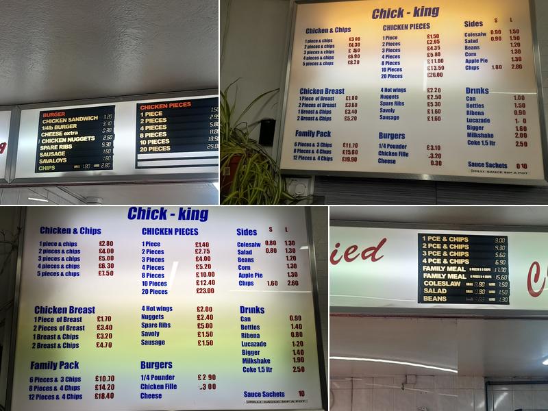 Chick King Menu