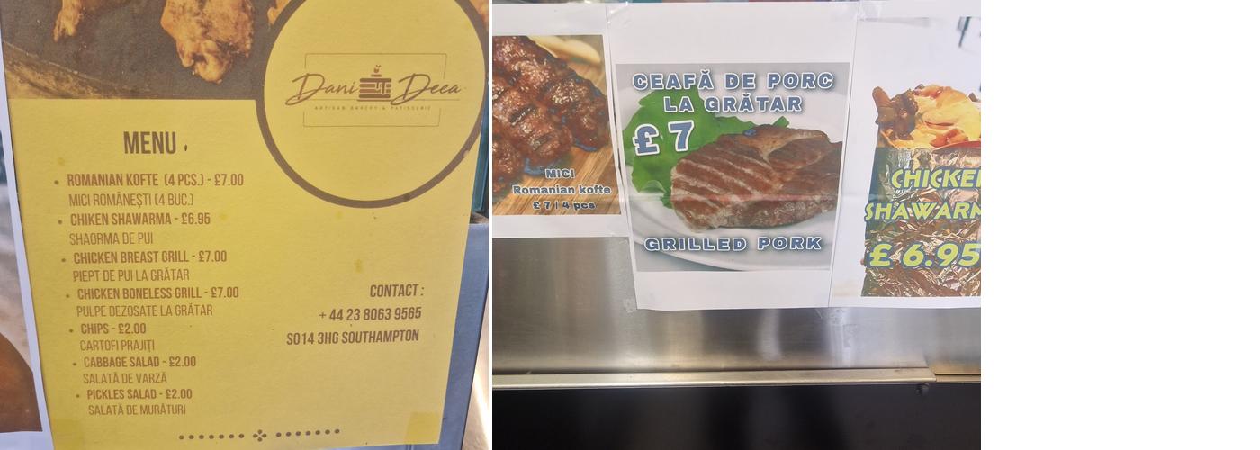 DANI&DEEALTD ARTISAN BAKERY&PATISSERIE Menu