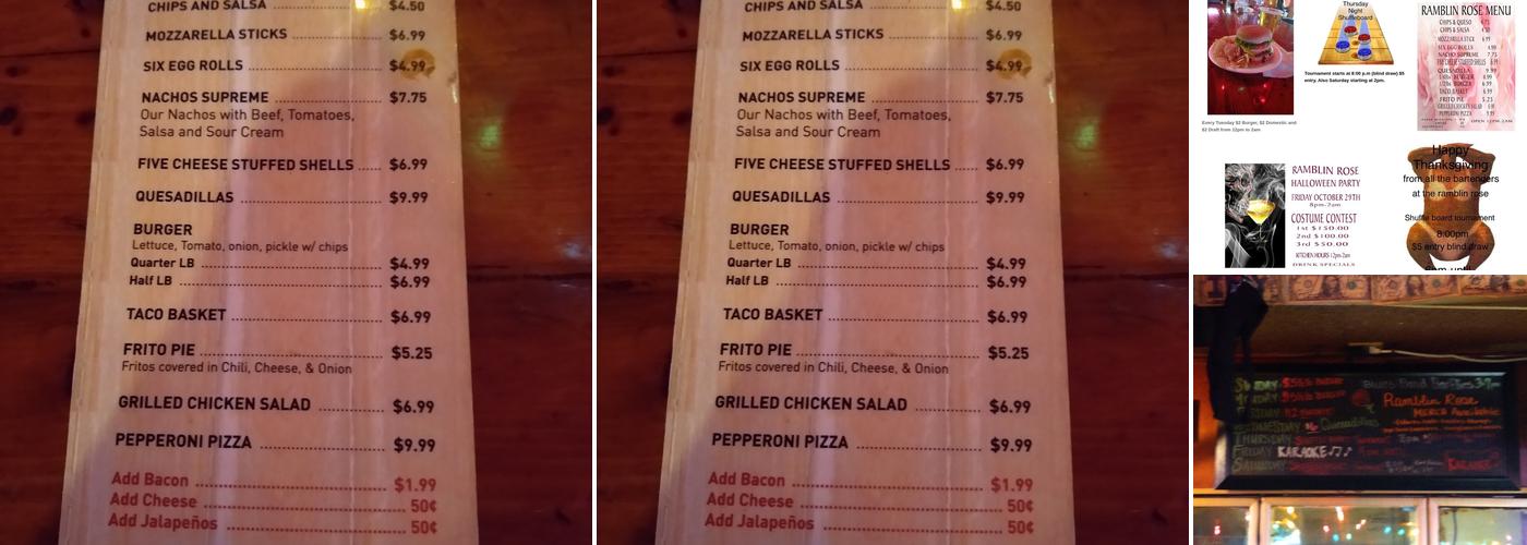 Ramblin Rose Menu
