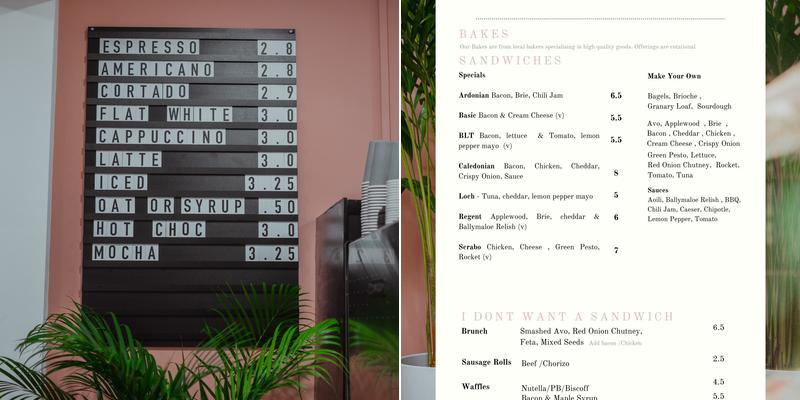 Caledonia Coffee & Bakes Menu