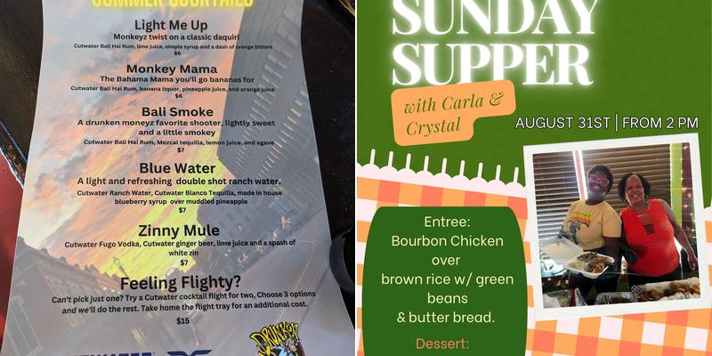 Drunken Monkeyz Menu