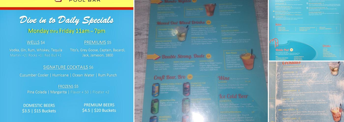 Longboard Pool Bar Menu