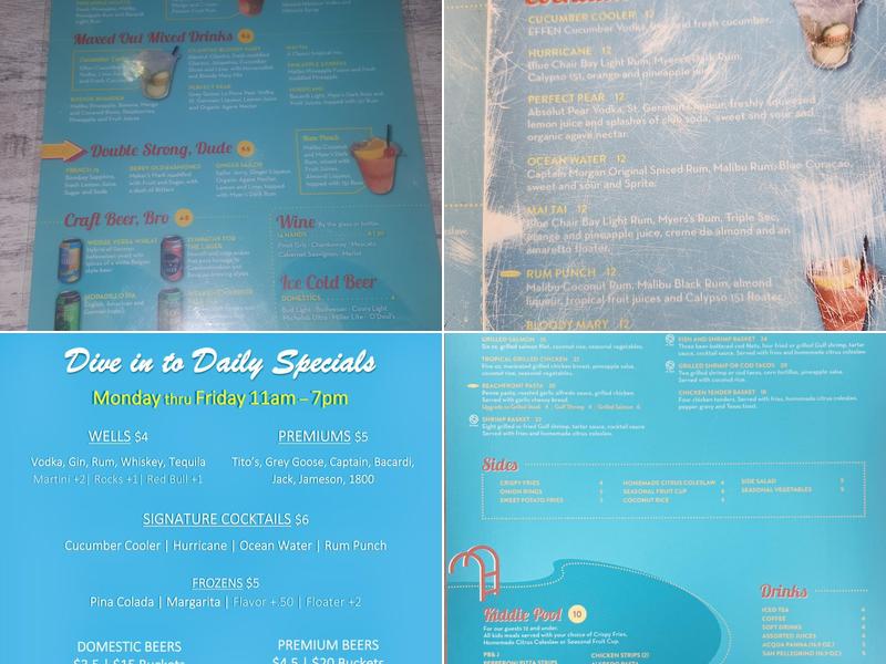 Longboard Pool Bar Menu