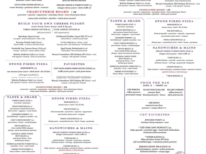CRU Menu