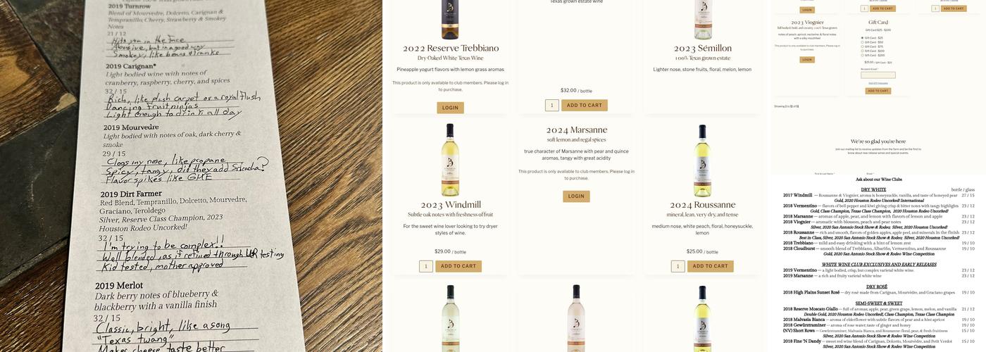 Bingham Family Vineyards Grapevine Menu