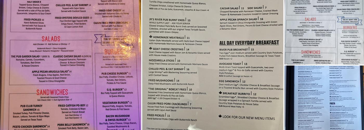 Ivar's River Pub Menu