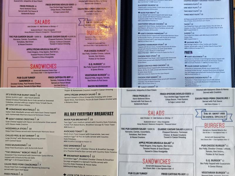 Ivar's River Pub Menu