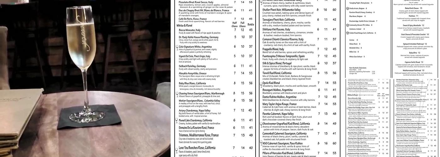 Poured - Wine, Beer & Bubbly Menu