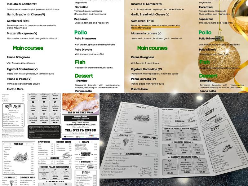 Camberley Fish Bar Menu
