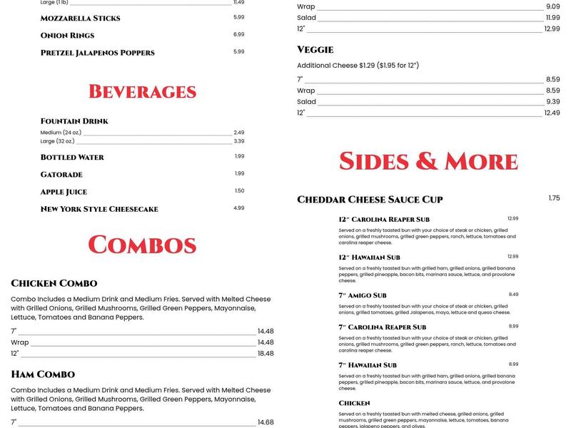 A Matter of Steak - Dublin Menu