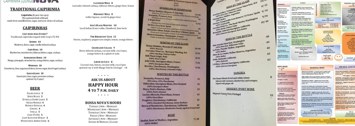 Bossa Nova Menu