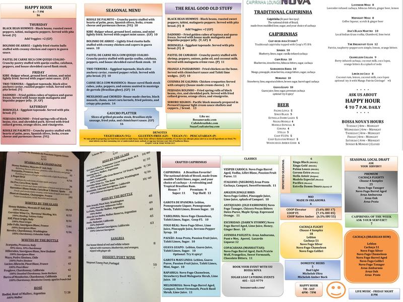 Bossa Nova Menu