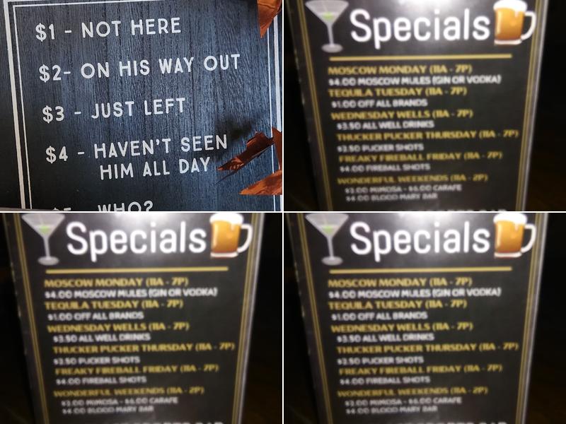 No Place Sports Bar Menu
