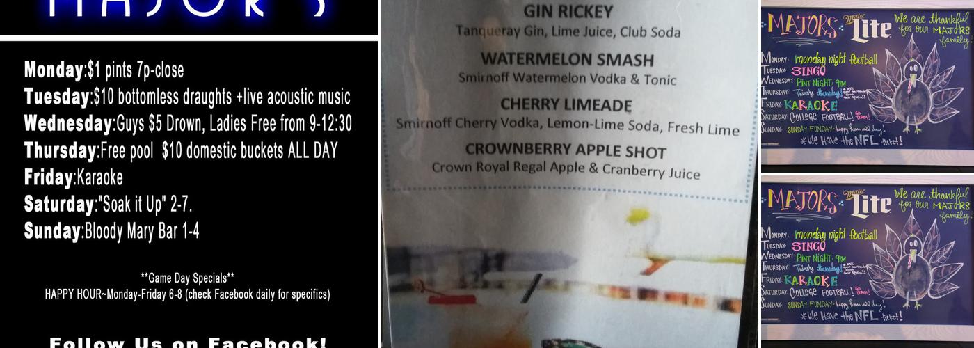 Majors Menu