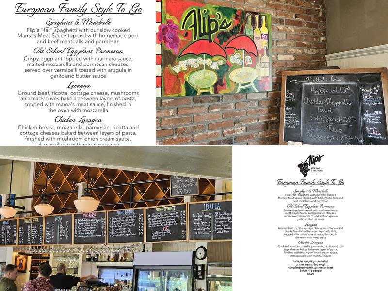 Flip's Wine Bar & Trattoria Menu