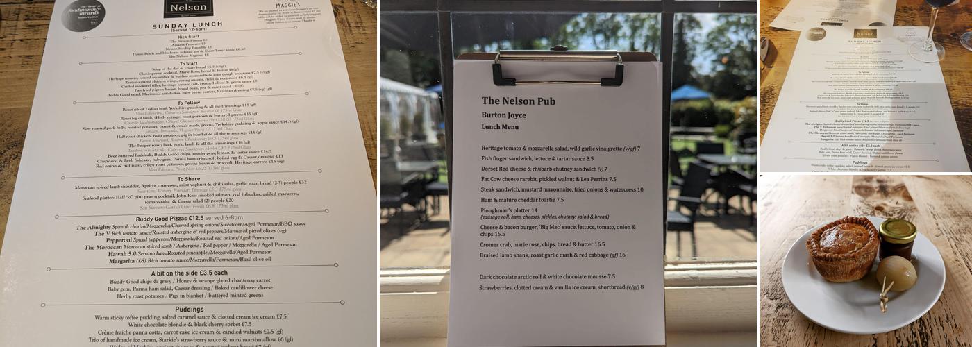 The Nelson Burton Joyce Menu