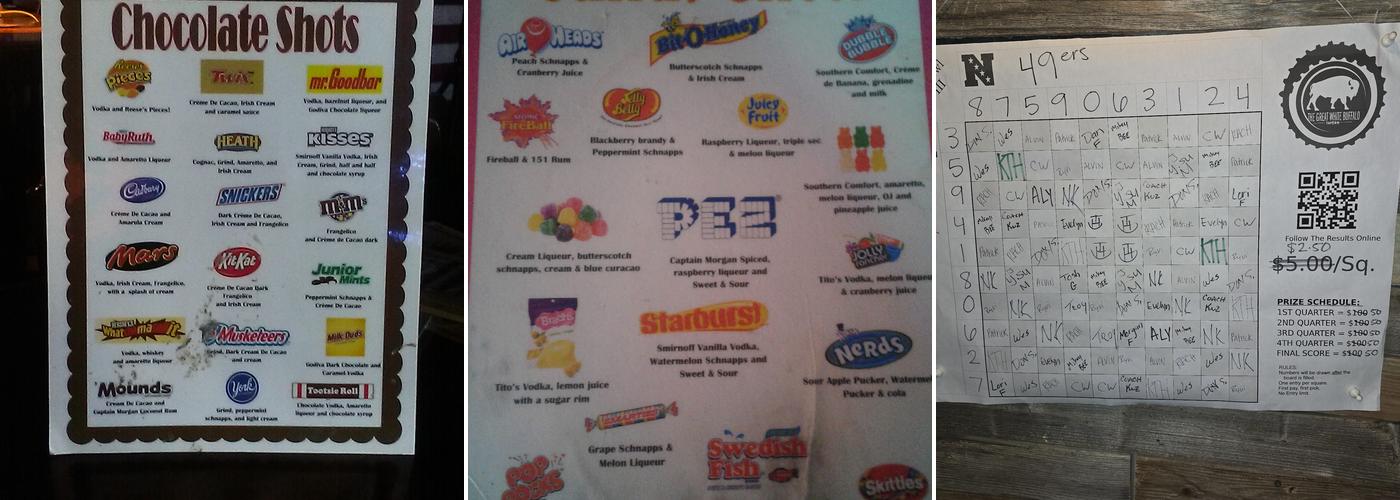 The Great White Buffalo Tavern Menu