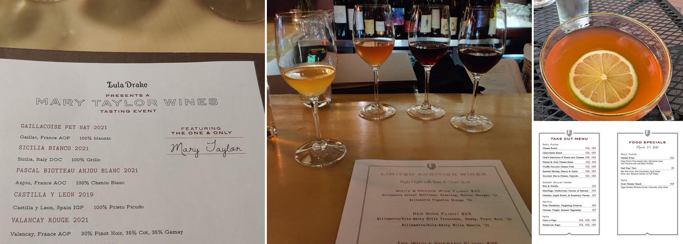 Lula Drake Wine Parlour Menu