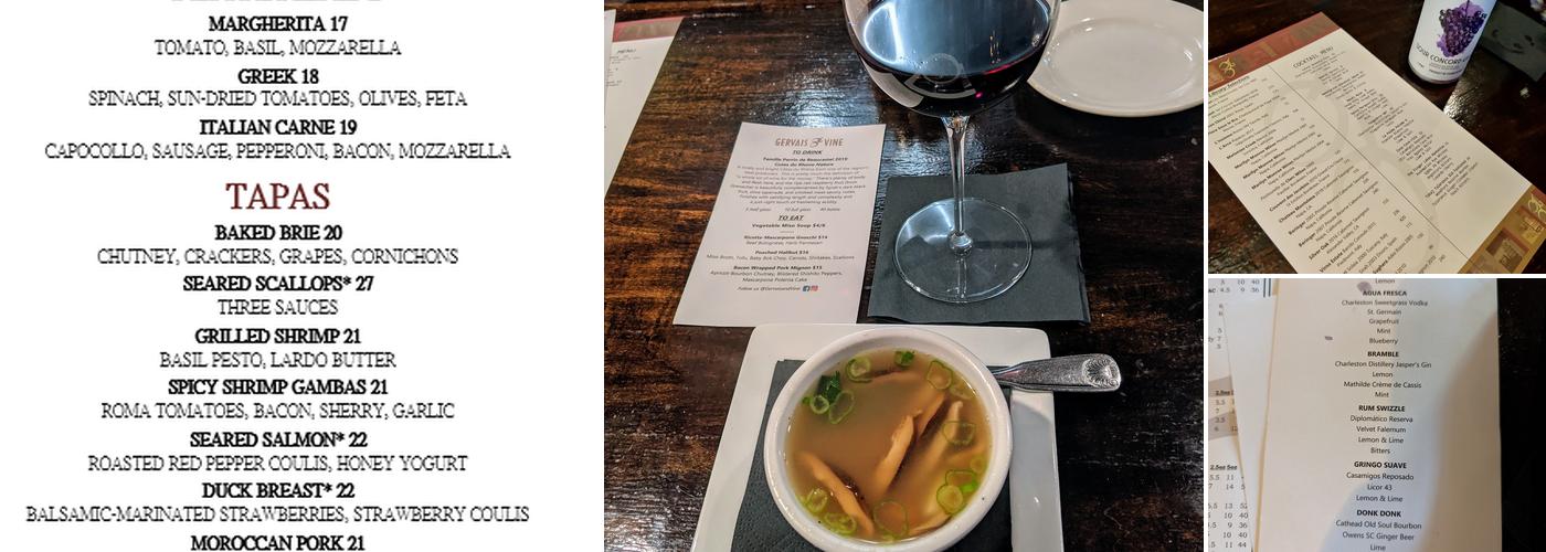 Gervais & Vine Menu