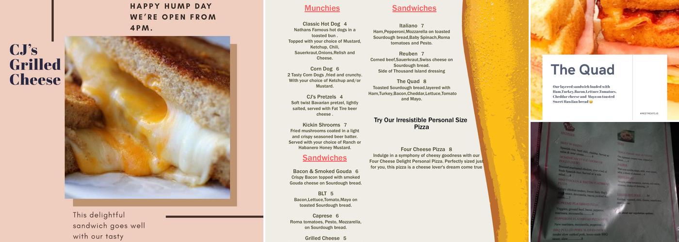 CJ's of Five Points Menu