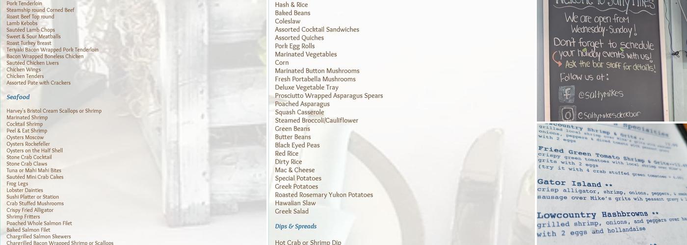 Salty Mike's Menu
