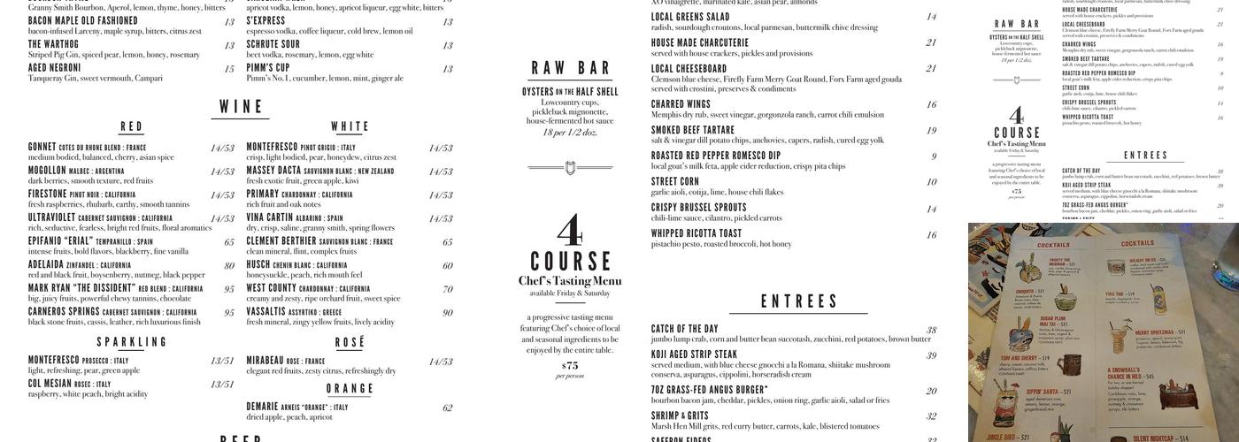 Prohibition Menu