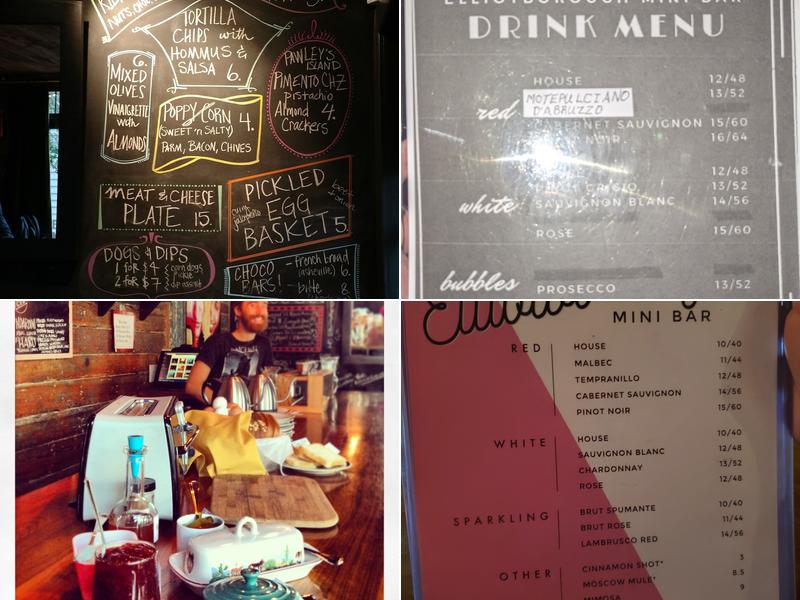 Elliotborough Mini Bar Menu