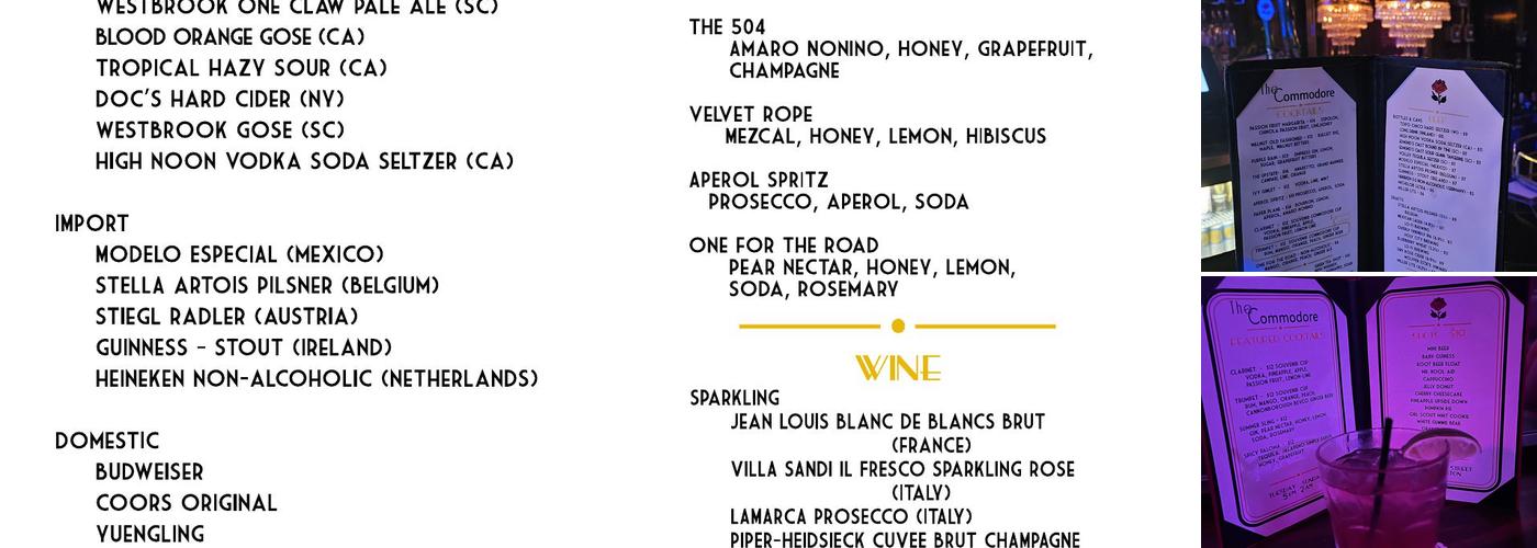 The Commodore Menu
