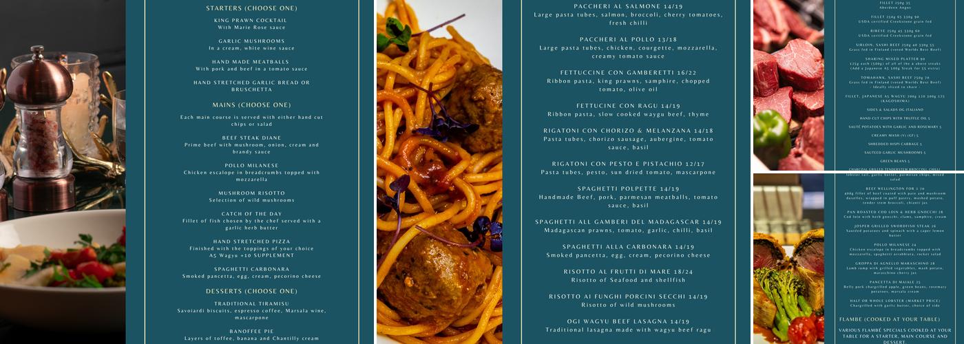 Ocean Grill Italiano Southampton Menu