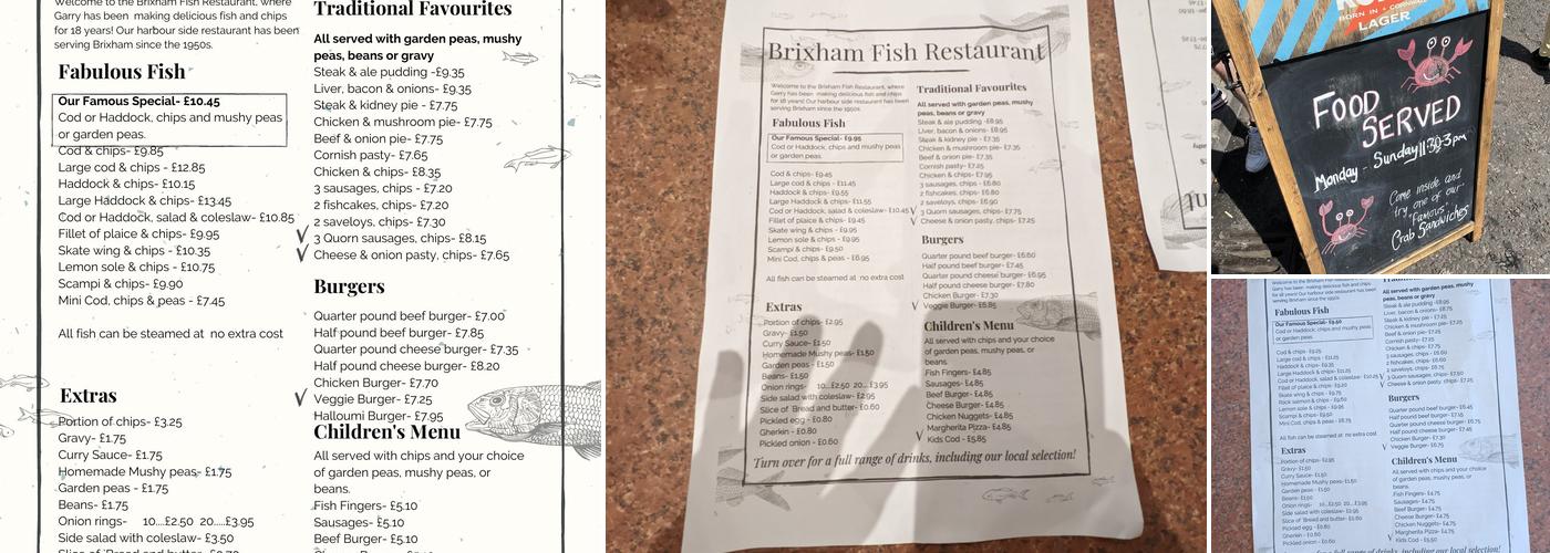 Brixham Fish Restaurant & Takeaway Menu