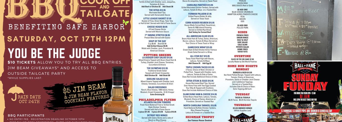 Hall Of Fame Sports Grill Menu