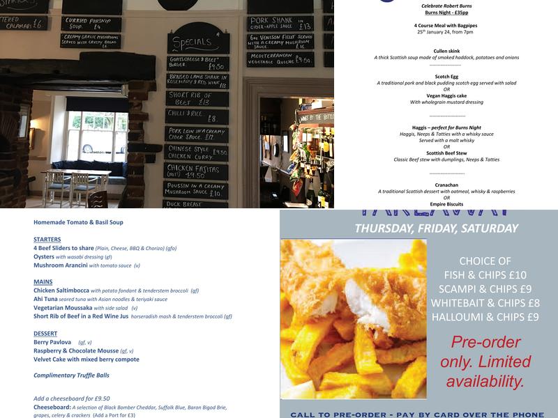 The Mariners Freehouse Menu