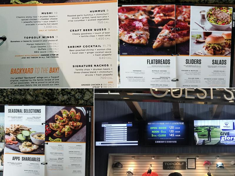 Topgolf Salt Lake City Menu