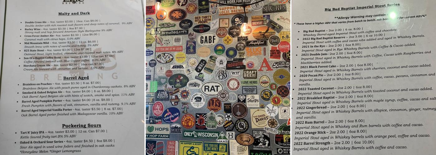 Epic Brewing Company Menu