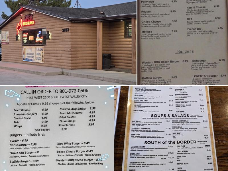 Lonestar Saloon Menu