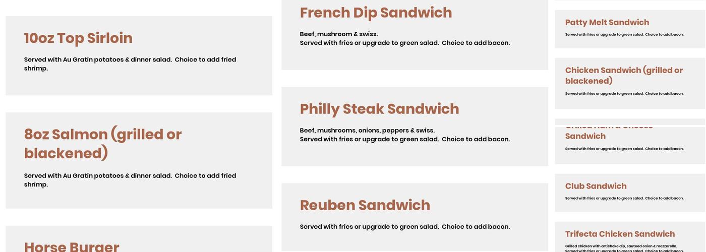 The Thirsty Horse Menu