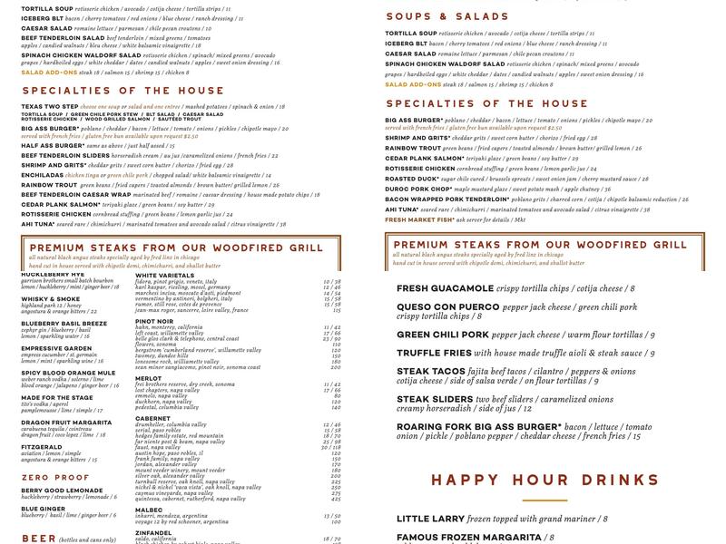 Roaring Fork Menu
