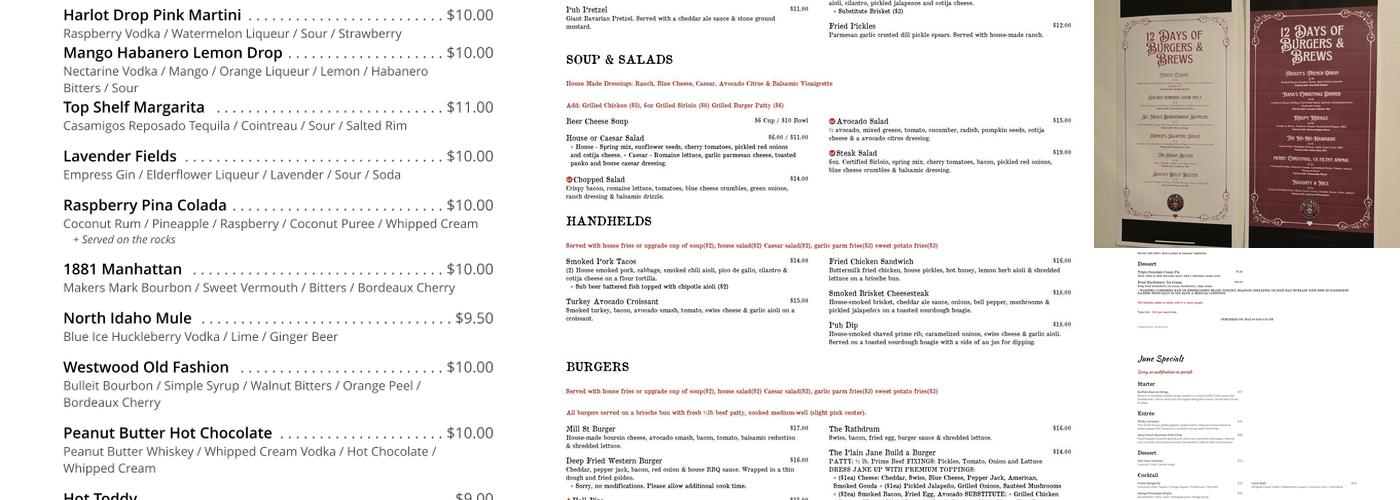 Westwood Brewing Co Menu