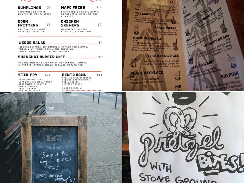 Shanghai Tunnel Bar Menu