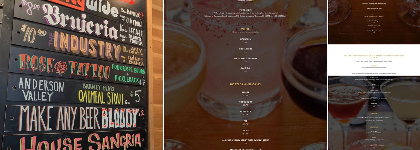 Quality Bar Menu