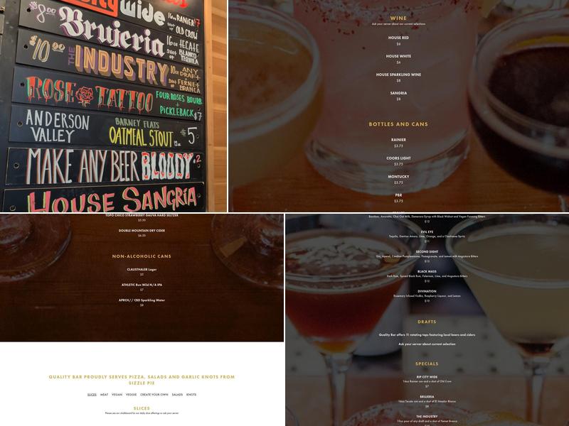 Quality Bar Menu