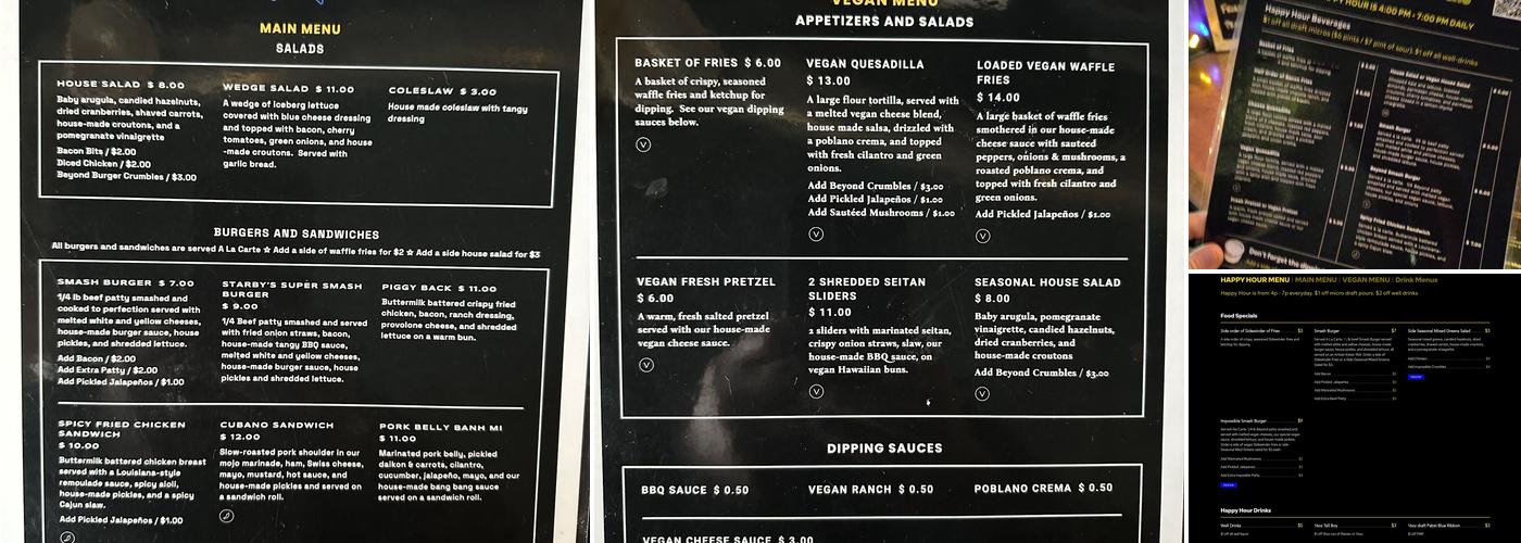 Star Bar Menu